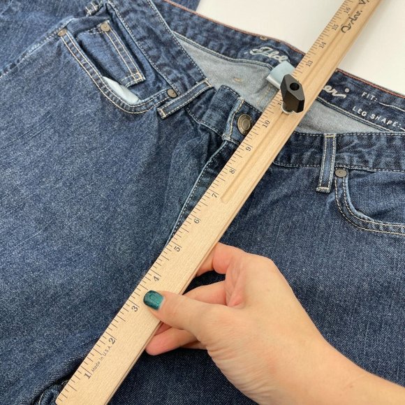 Eddie Bauer Jeans 14 Womens Straight Leg Natural Denim Blue Casual Plus Preppy - Picture 12 of 16